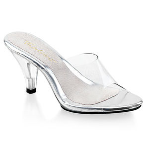 Transparent Slide On Open Toe High Heel Shoes